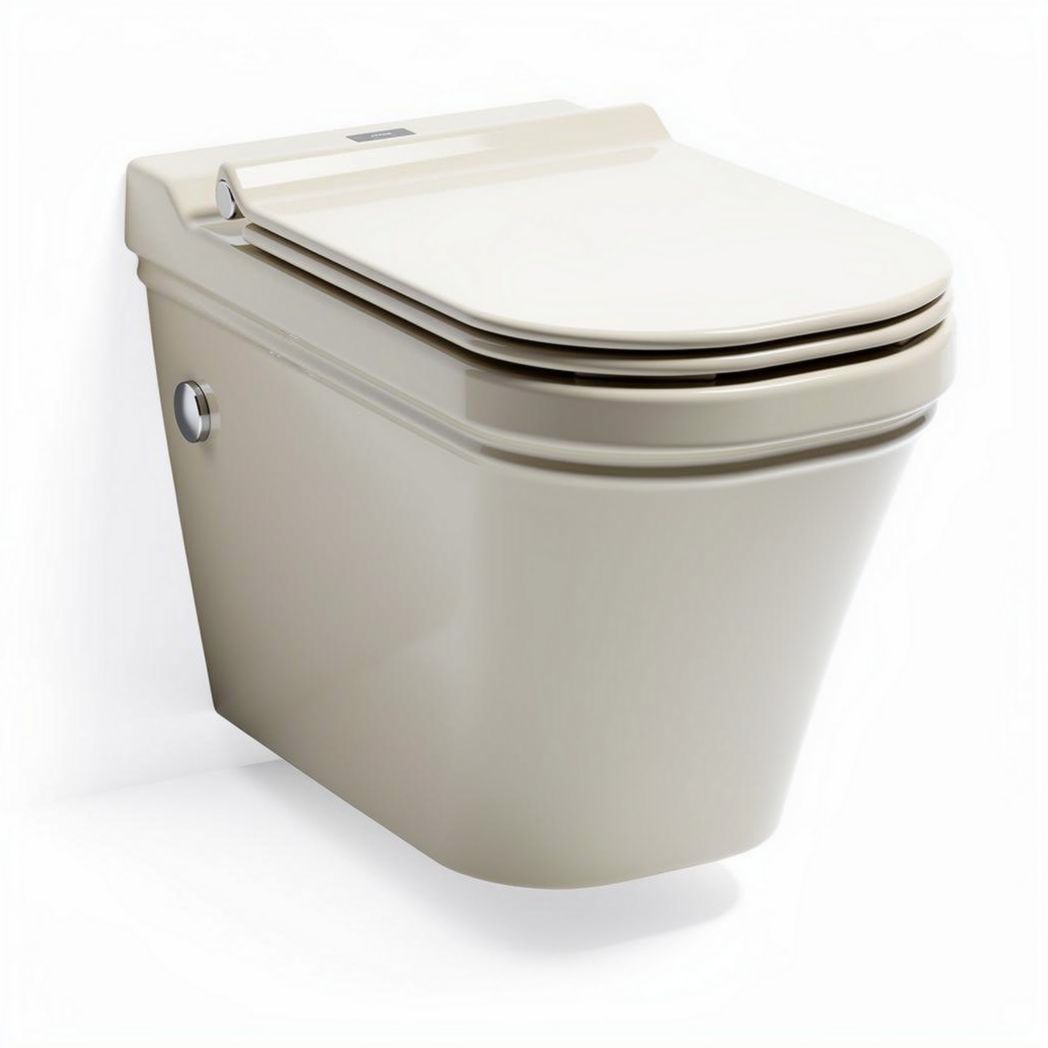 Hangend toilet in crème kleur met geïntegreerde spoeltechniek 70 x 40 x 50cm