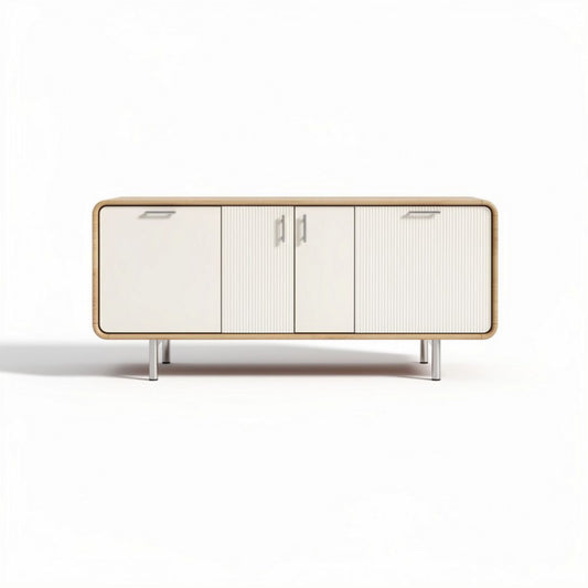 Lage dressoir van hout met twee deuren en strakker design 150 x 40 x 70cm