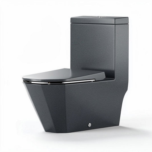 Zwart toilet met moderne vormgeving en waterbesparende functionaliteit 70 x 40 x 40cm
