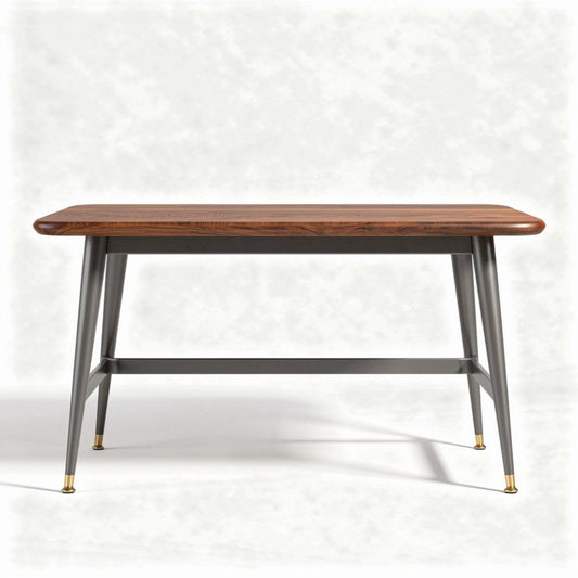Eettafel van hout en metaal met afmetingen 120 x 60 x 75cm